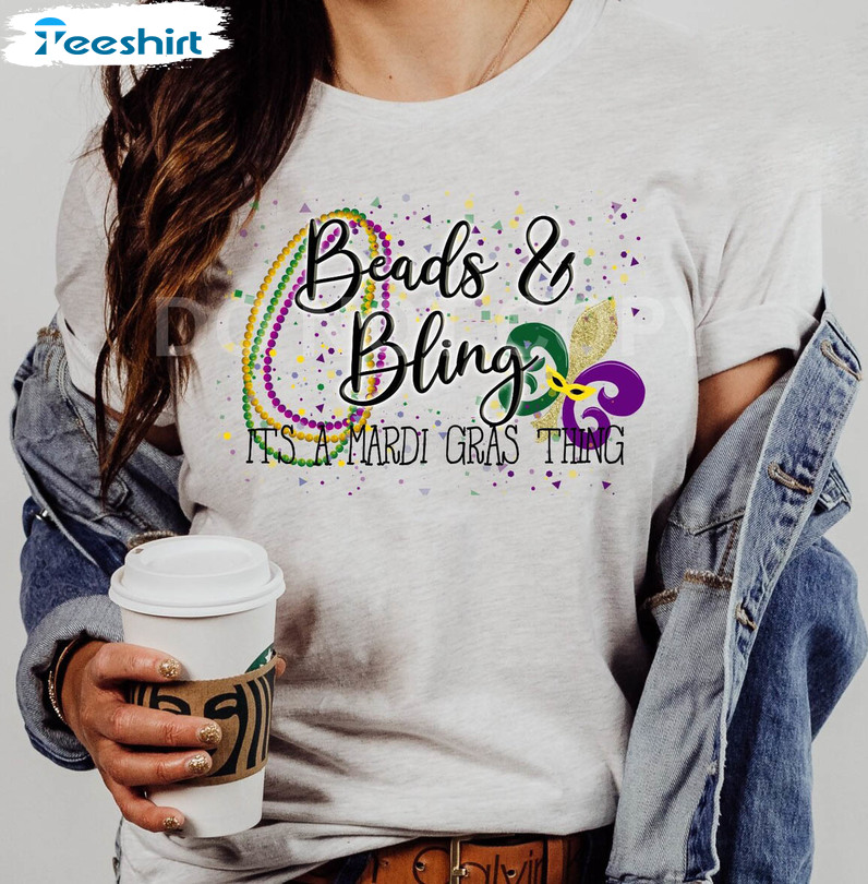Beads Bling It's A Mardi Gras Thing Trendy Shirt, Vintage Sweater Unisex Hoodie