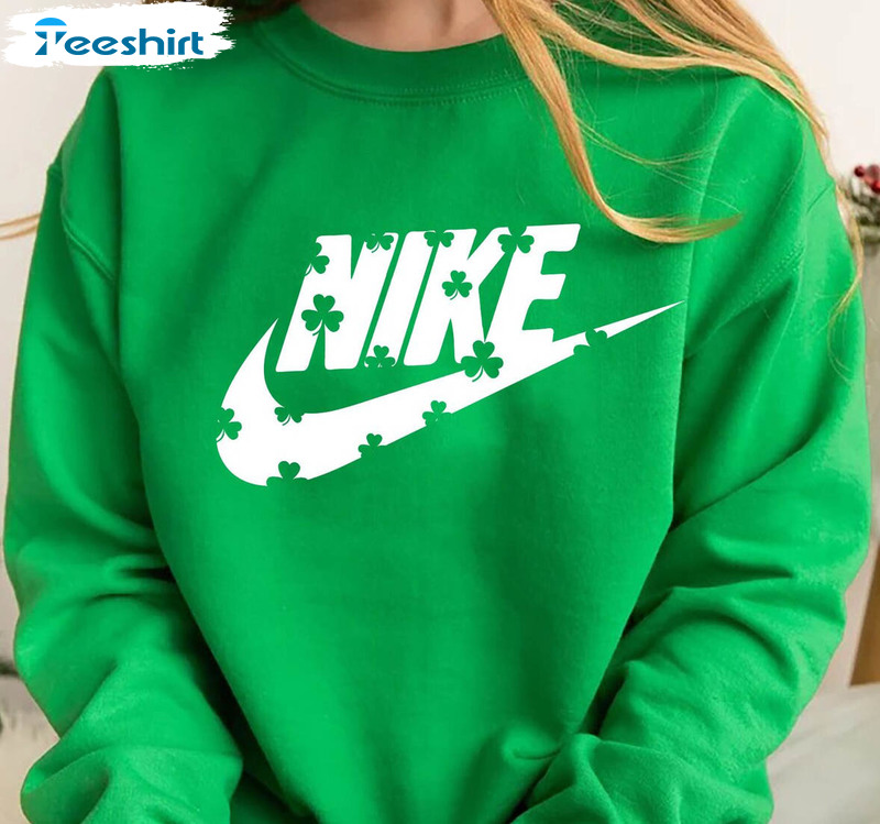 Nike St Patricks Swoosh Sweatshirt , Shamrock Long Sleeve Unisex T-shirt