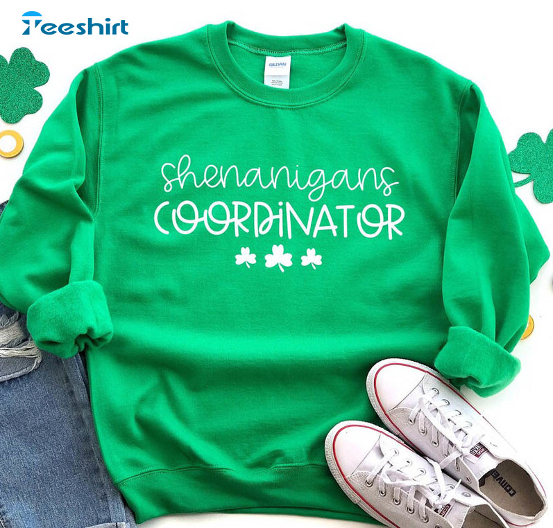 Shenanigans Coordinator Sweatshirt, Lucky Irish Short Sleeve Tee Tops