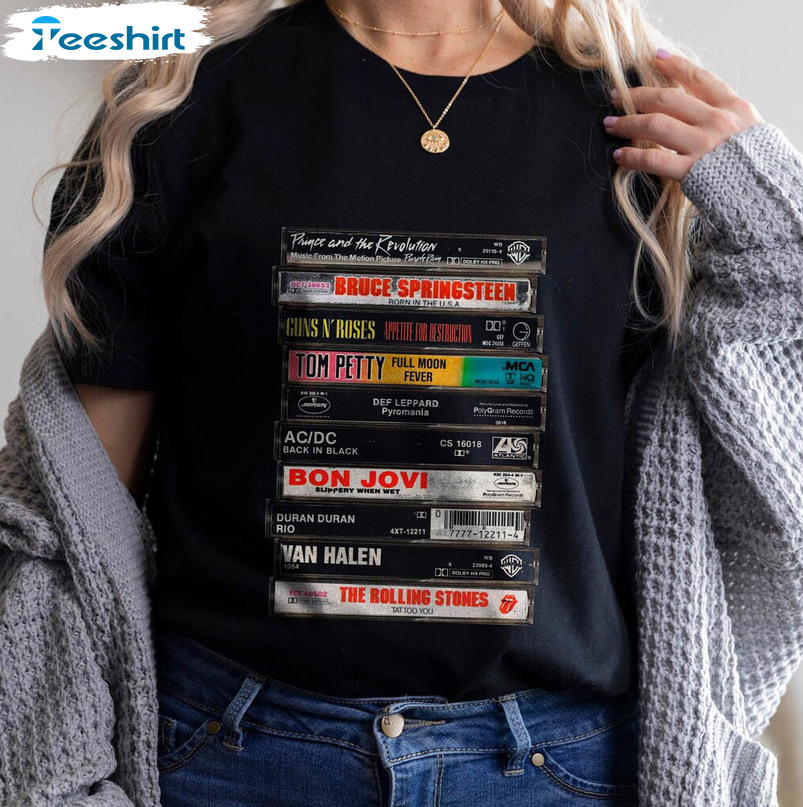 Vintage Cassette Tape Trendy Shirt, Rock Music Crewneck Unisex Hoodie