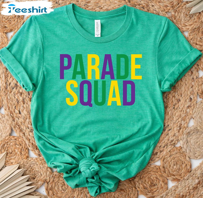 Parade Squad Mardi Gras Shirt, Matching Parade Squad Group Unisex T-shirt Long Sleeve