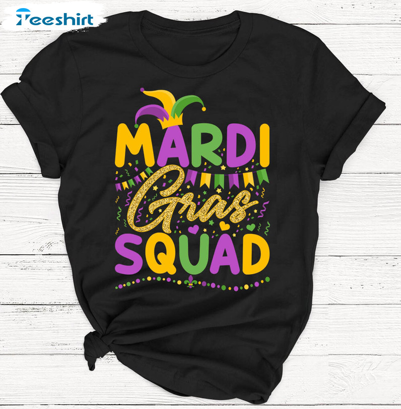 Mardi Gras Squad Shirt, Mardi Gras Parade Funny Sweater Long Sleeve