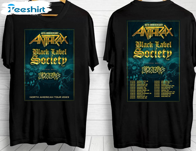 40th Anniversary Anthrax And Black Label Society Tour Shirt