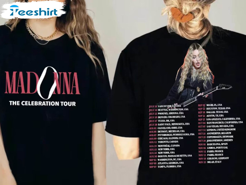 Madonna Queen Of Pop Shirt, Madonna The Celebration Tour 2023 Unisex T-shirt Crewneck