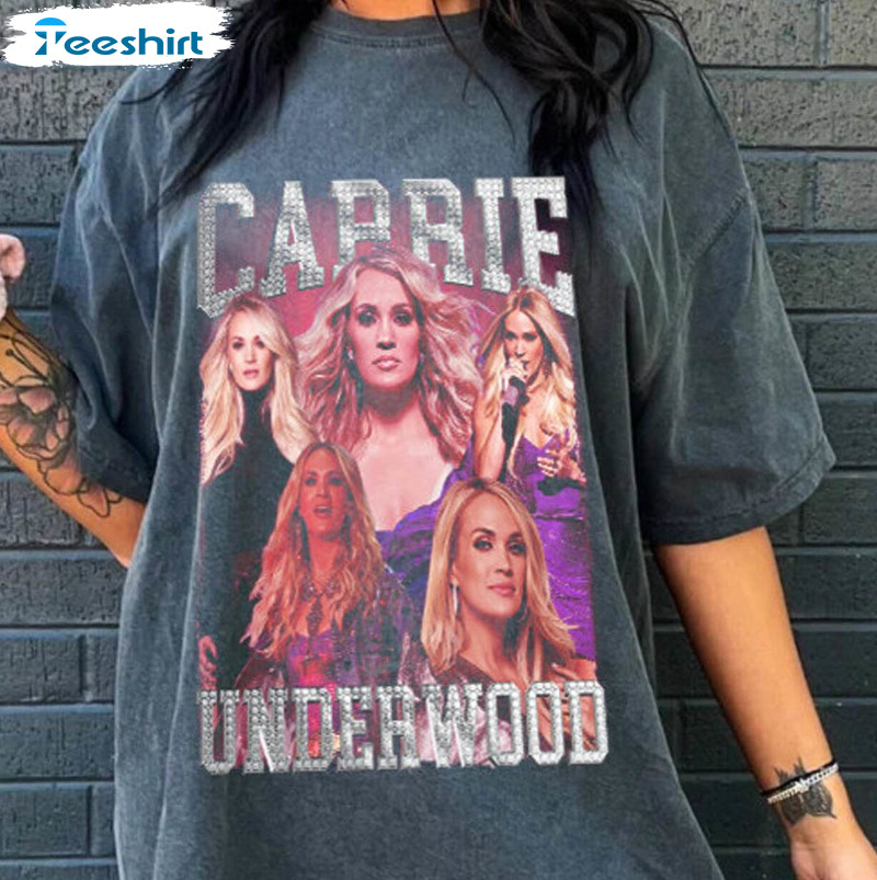 Carrie Underwood Shirt, Denim And Rhinestones 2023 Tour Long Sleeve Unisex Hoodie