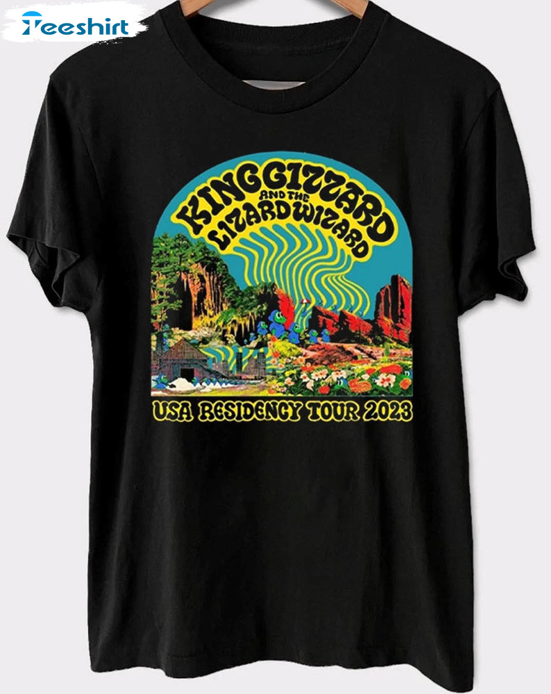 King Gizzard And The Lizard Wizard Shirt, Usa Residency Tour 2023 Short Sleeve Crewneck