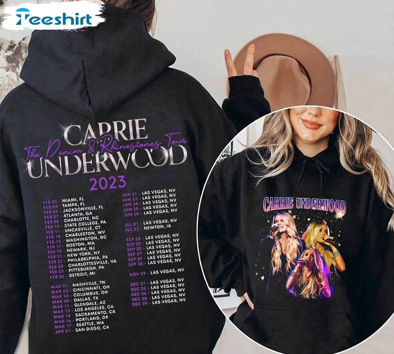 Carrie Underwood Denim And Rhinestones Tour 2023 Trendy Sweatshirt, Unisex T-shirt