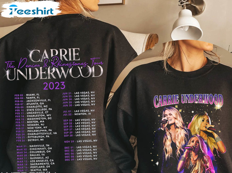 Carrie Underwood Denim and Rhinestones Tour 2023 Double Sided