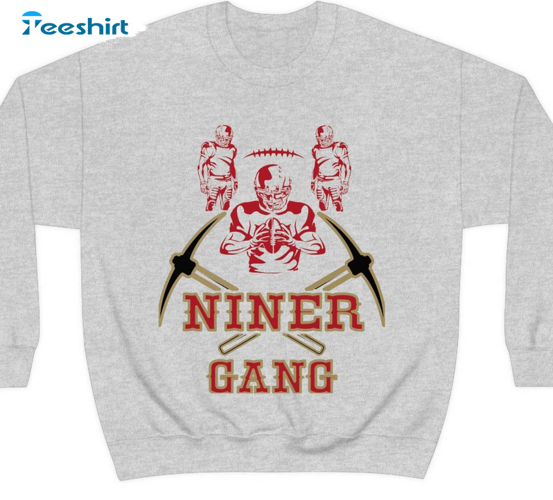 Niner Gang Sweatshirt, San Francisco Football Unisex Hoodie Short Sleeve