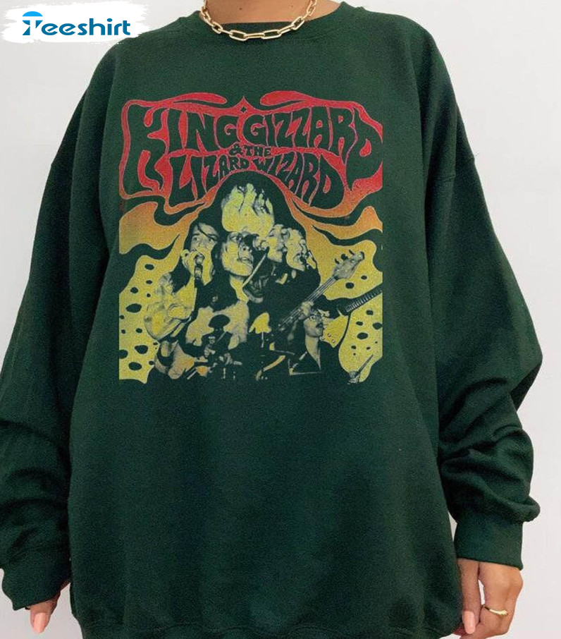 King Gizzard And The Lizard Wizard Sweatshirt, Vintage Unisex T-shirt Short Sleeve