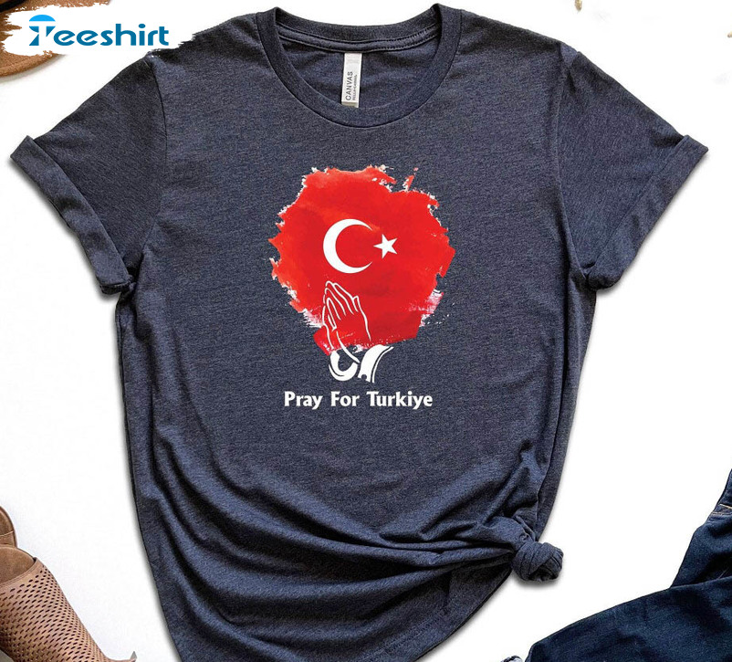 Pray For Turkey Vintage Shirt, Earthquake Relief Efforts Donate Turkey Long Sleeve Sweater