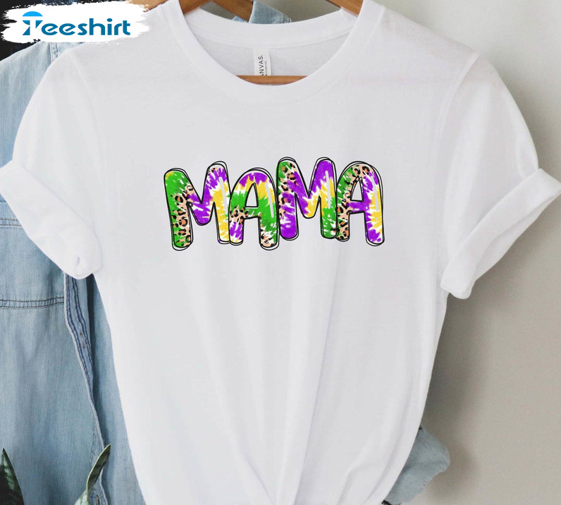 Mama Mardi Gras Shirt, Cute Mardi Gras Unisex Hoodie Long Sleeve