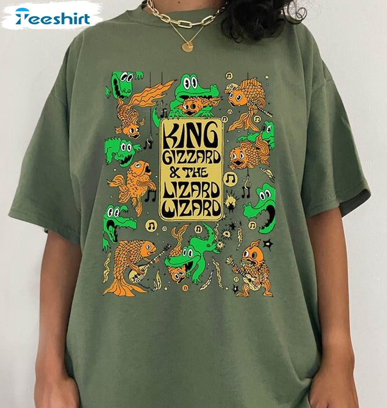 King Gizzard And The Lizard Wizard Funny Shirt, Trendy Crewneck Short Sleeve