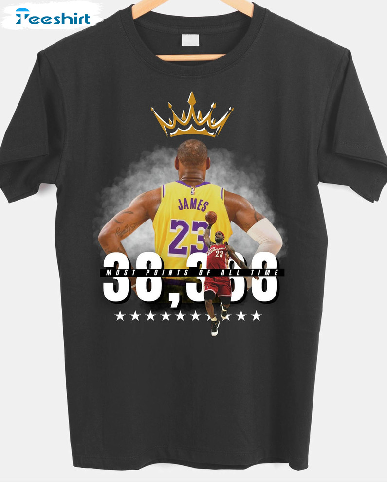 Lebron James All Time Points Leader Trendy Shirt, Nba 38 388 Leading Scorer King From Akron Tee Tops Unisex Hoodie