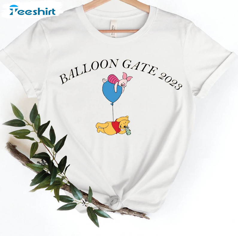 Balloon Gate 2023 Shirt, Chinese Spy Balloon Winnie The Pooh Funny Long Sleeve Unisex T-shirt