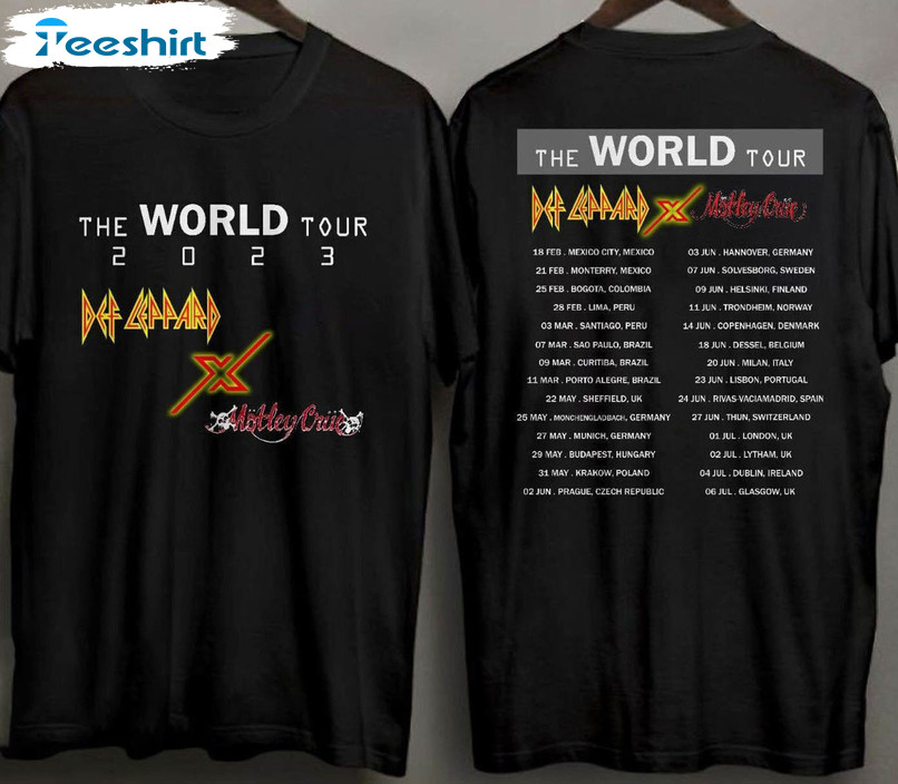 Def Leppard X Motley Crue World Tour 2023 Trendy Sweatshirt, Unisex Hoodie