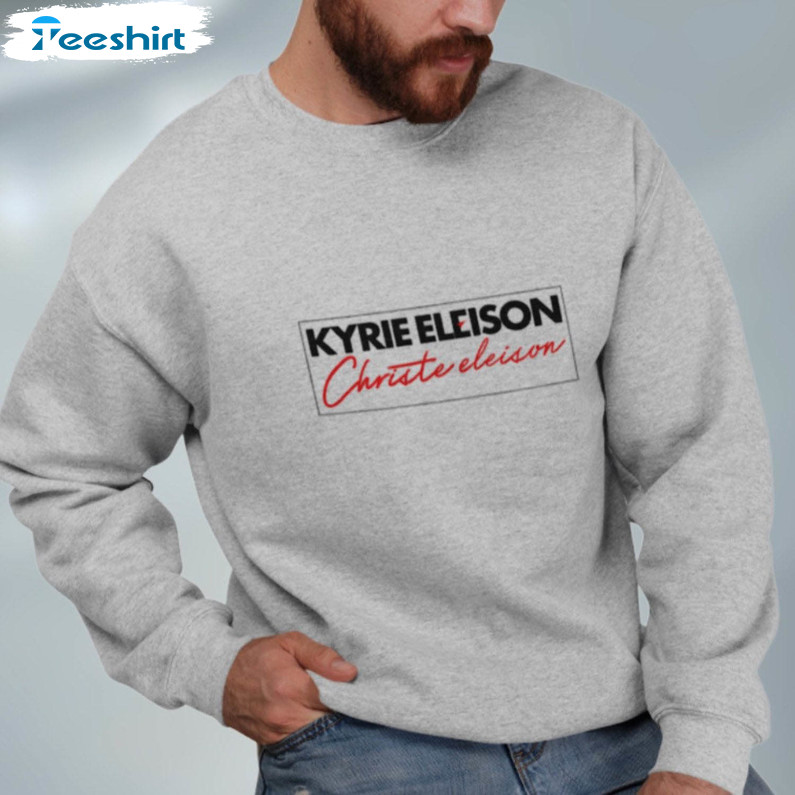 Kyrie Eleison Christe Eleison Shirt, Catholic Preppy Yuppie Parody Kirkland Signature Crewneck Short Sleeve