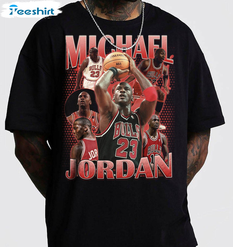Michael Jordan Vintage Shirt, Nba Basketball Short Sleeve Sweatshirt