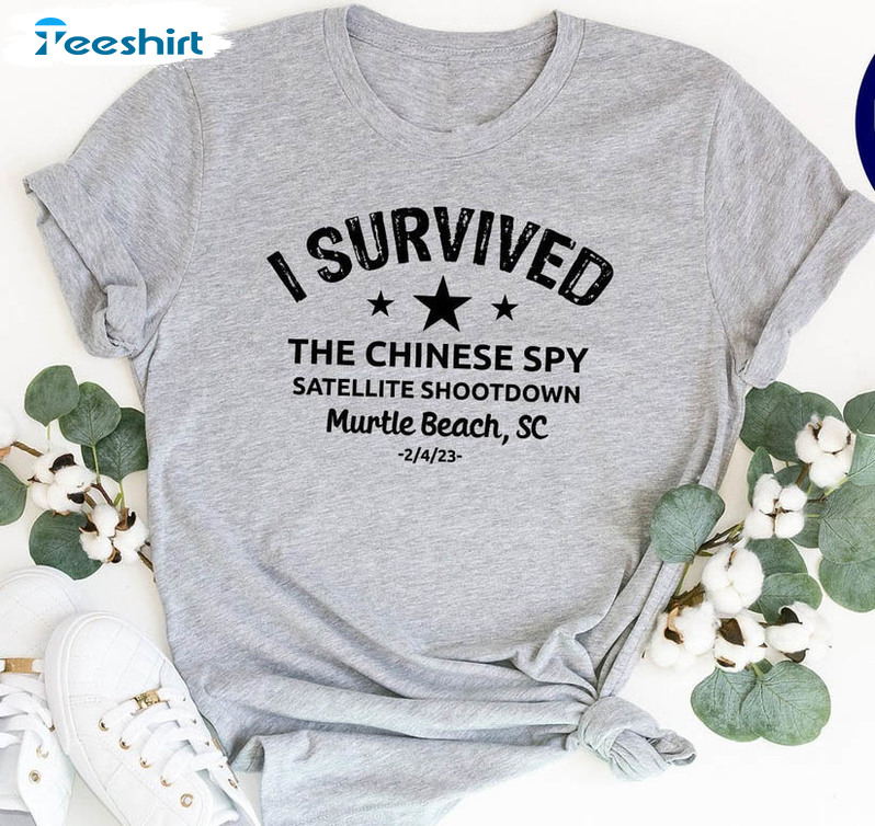 I Survived The Chinese Spy Satellite Shootdown Shirt, Trendy Chinese Spy Balloon Crewneck Unisex Hoodie