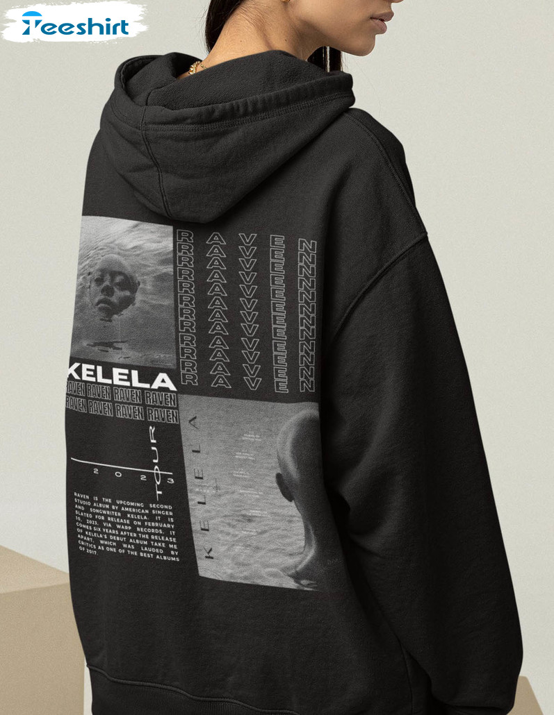 Kelela Tour 2023 Shirt, Raven Tracklist Long Sleeve Unisex Hoodie