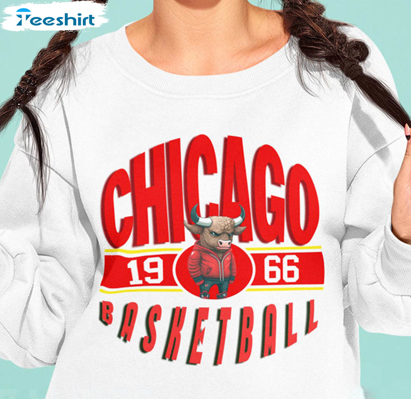 Vintage Chicago Bull Shirt, Retro Chicago Basketball Unisex Hoodie Crewneck
