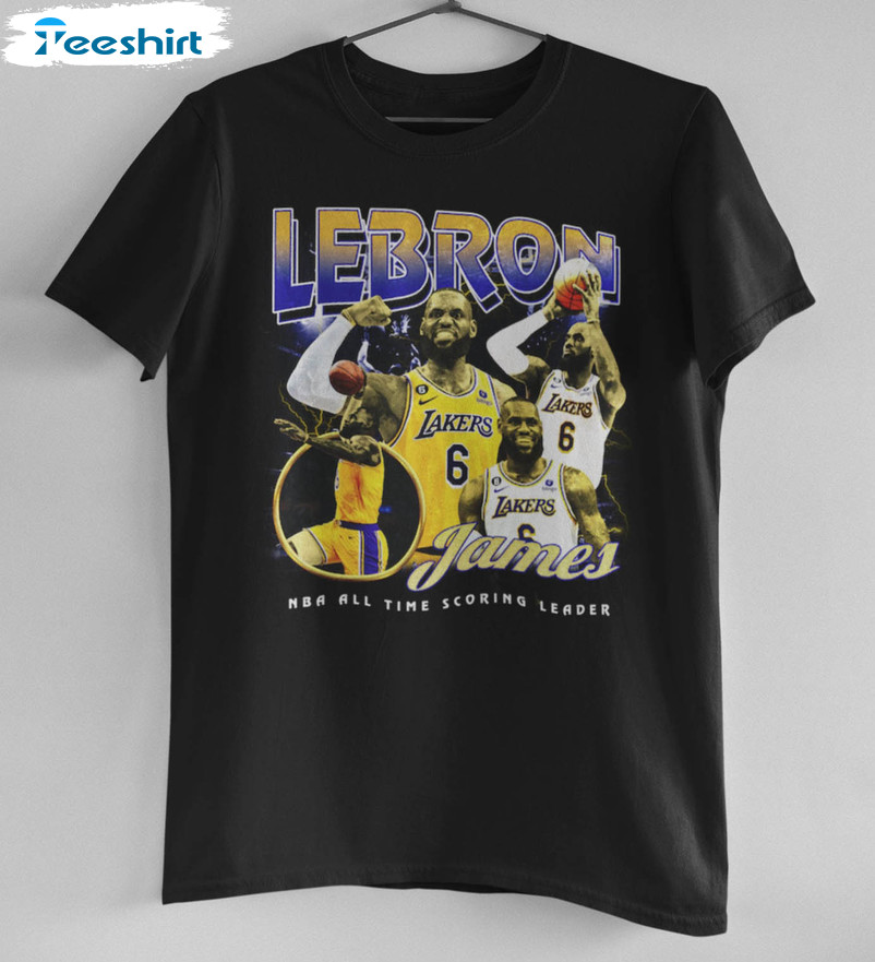 Lebron All Time Scoring Leader Shirt, Los Angeles Lakers Bron King Crewneck Sweatshirt