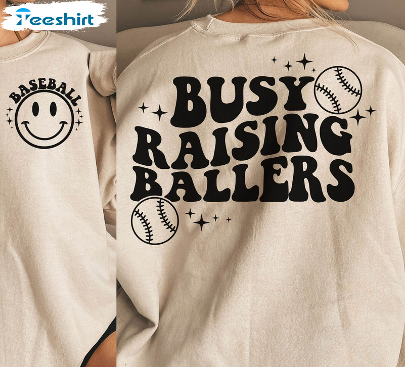 Baseball Shirt Women Busy Raising Ballers Shirt Funny Baseball Mom Short  Sleeve Tee Top at  Women’s Clothing store