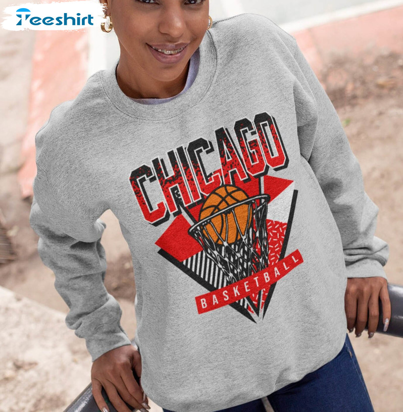 Chicago Basketball Trendy Shirt, Chicago Bulls Long Sleeve Sweatshirt