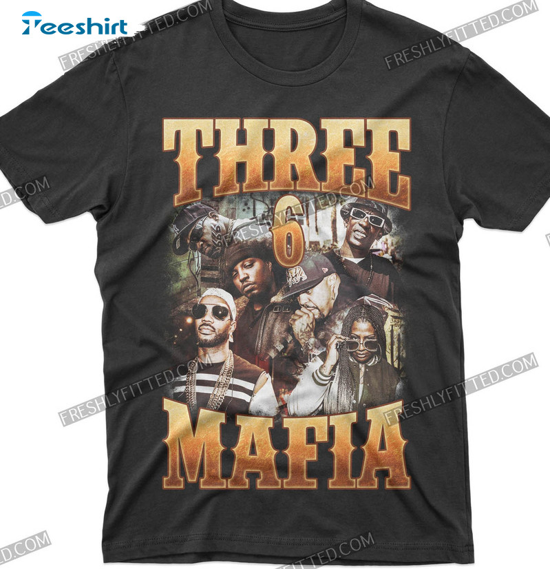 Three 6 Mafia Vintage Shirt, Trendy Juicy J Dj Unisex T-shirt Long Sleeve