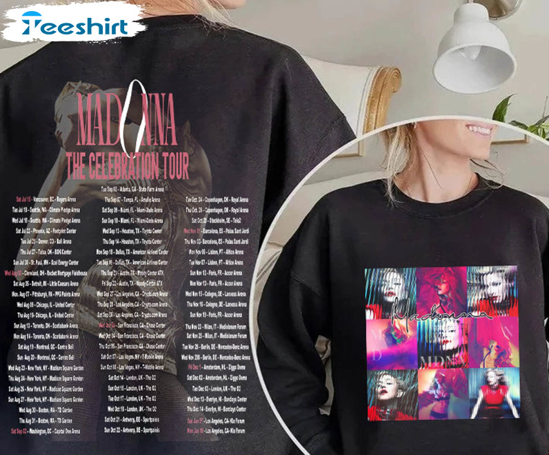 Madonna Queen Of Pop Shirt, The Celebration Tour 2023 Long Sleeve Short Sleeve