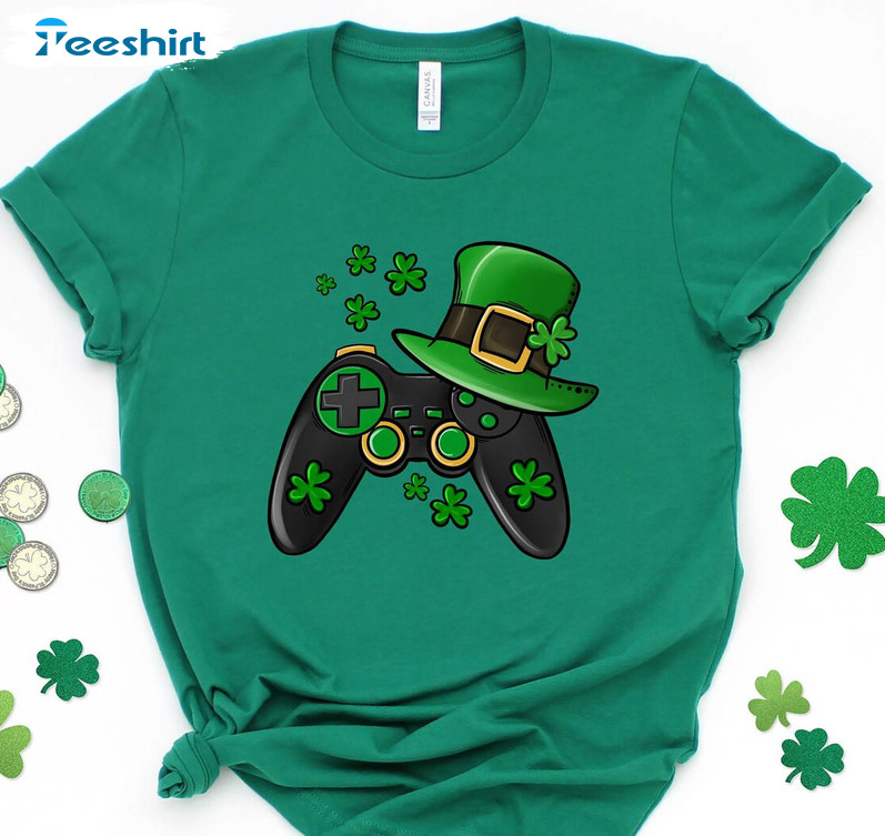 Video Game St Patricks Day Funny Shirt, Patricks Day Gamer Unisex Hoodie Tee Tops