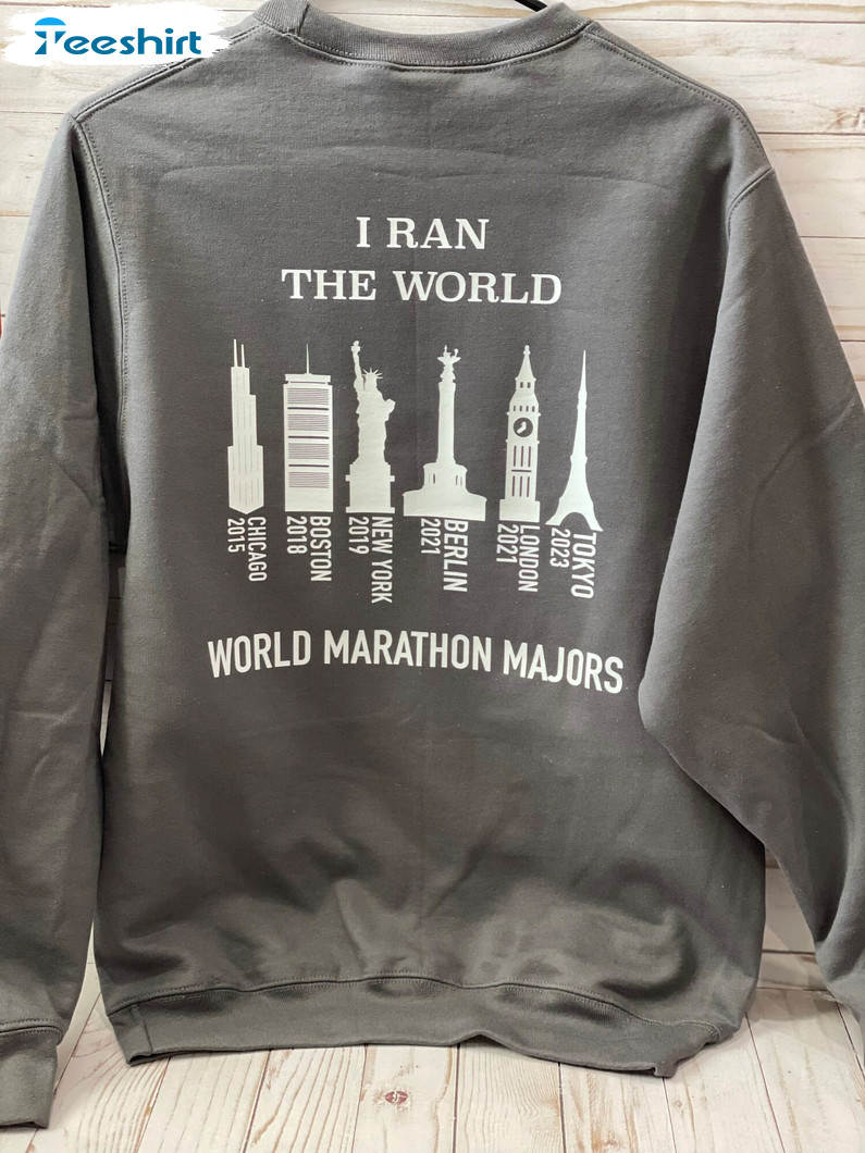 I Ran The World Shirt, Trendy World Major Marathons Long Sleeve Unisex Hoodie