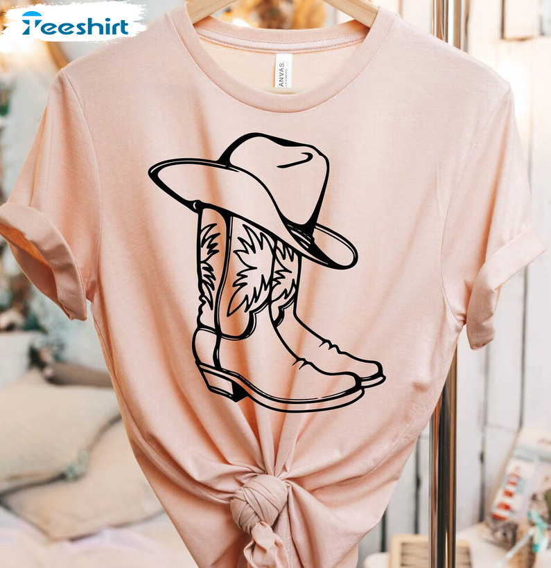 Knockin Boots Boot Cowboy Country Vintage Shirt, Cowgirl Boho Unisex T-shirt Long Sleeve