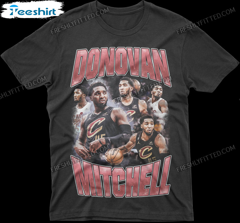 Donovan Mitchell Cleveland Cavalier Shirt, Spida Mitchell Short Sleeve Crewneck