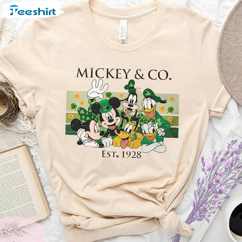 Mickey&Co St Patricks Day Funny Shirt, Mickey 1928 Unisex T-shirt Crewneck