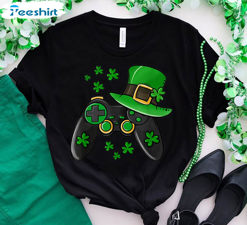 Video Game St Patricks Day Funny Shirt, Gamer Boys Tee Tops Short Sleeve