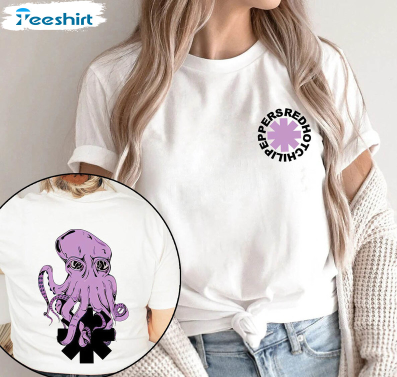 Red Hot Chili Peppers Logo And Octopus Shirt, Trendy Rock Band Unisex Hoodie Crewneck