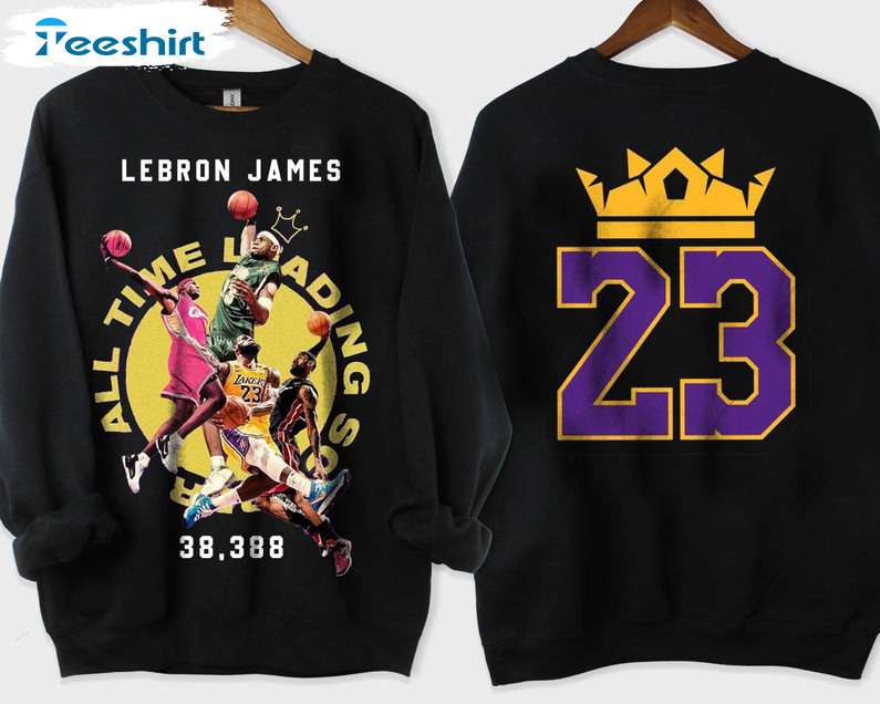 Lebron James The King Basketball Shirt, All Time Scoring Leader Unisex Hoodie Short Sleeve