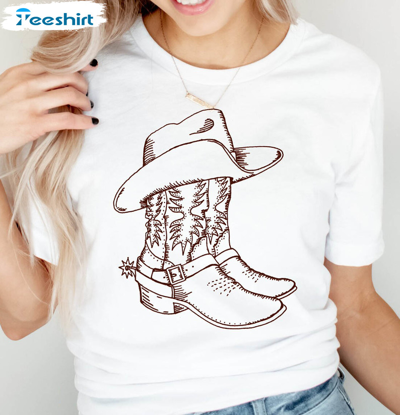 Western Boots Hat Shirt, Ranch Dressing Crewneck Unisex Hoodie