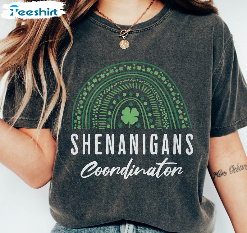 Shenanigans Coordinator Rainbow Shirt, Lucky Mom St Patricks Day Unisex Hoodie Tee Tops