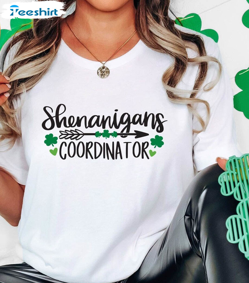 Shenanigans Coordinator Matching Shirt, St Patricks Day Irish Short Sleeve Tee Tops