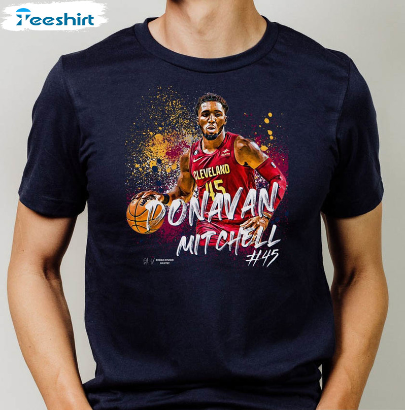 Donavan Mitchell Nba Cavs Shirt, Cleveland Cavaliers Short Sleeve Crewneck