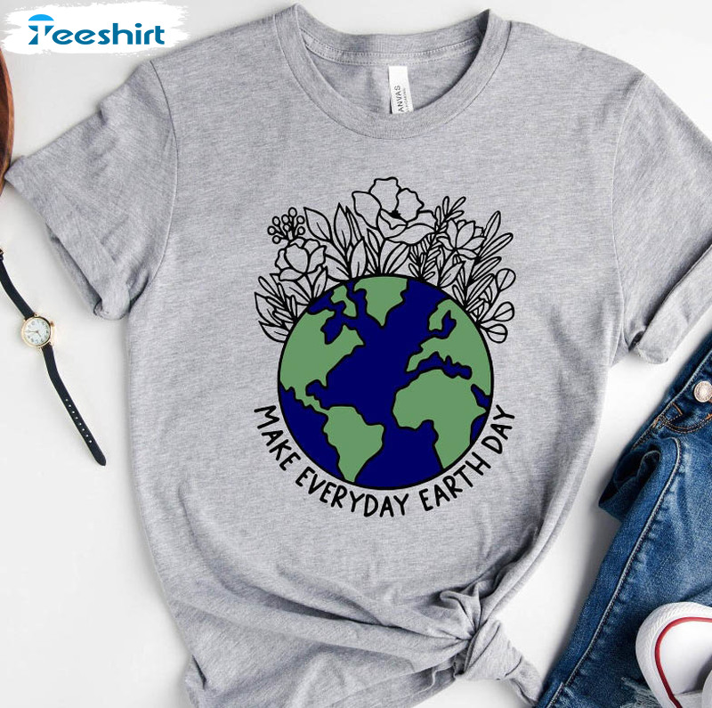 Floral Earth Day Shirt, Make Everyday Earth Day Tee Tops Short Sleeve