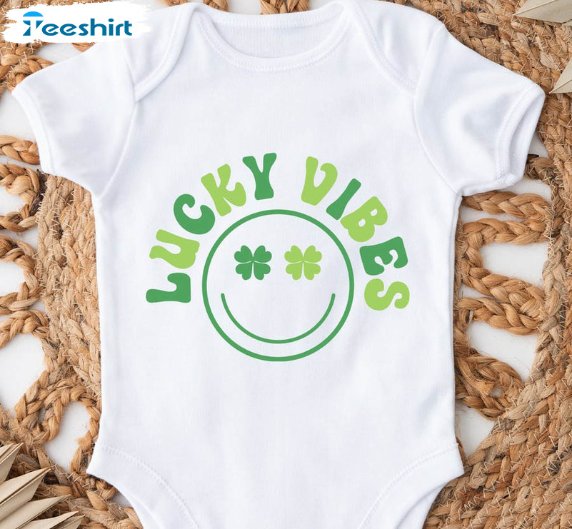 Lucky Vibes Funny Shirt, St Patricks Day Unisex Hoodie Long Sleeve