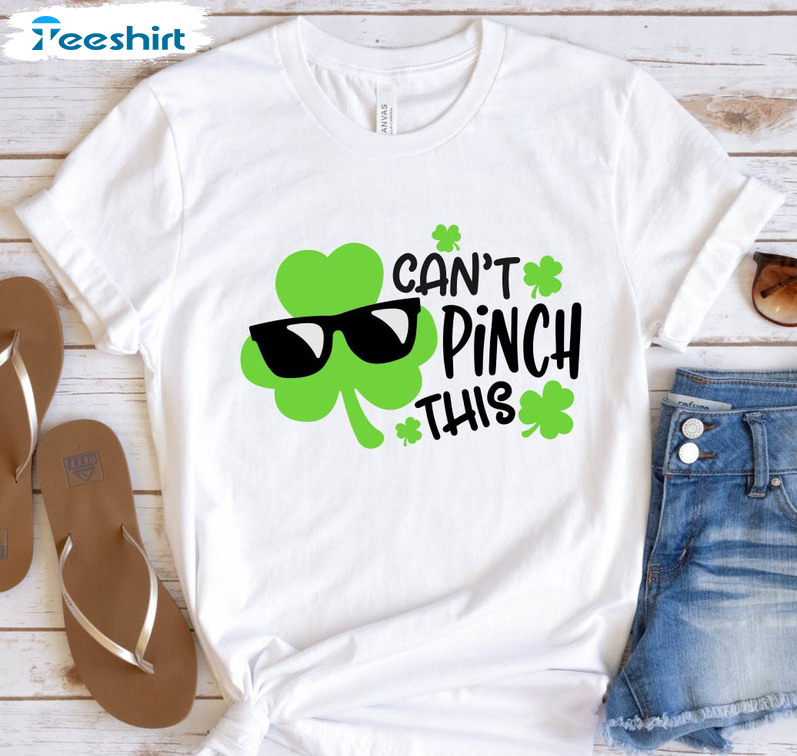 Can't Pinch This Cute Shirt, St Patricks Day Short Sleeve Sweatshirt