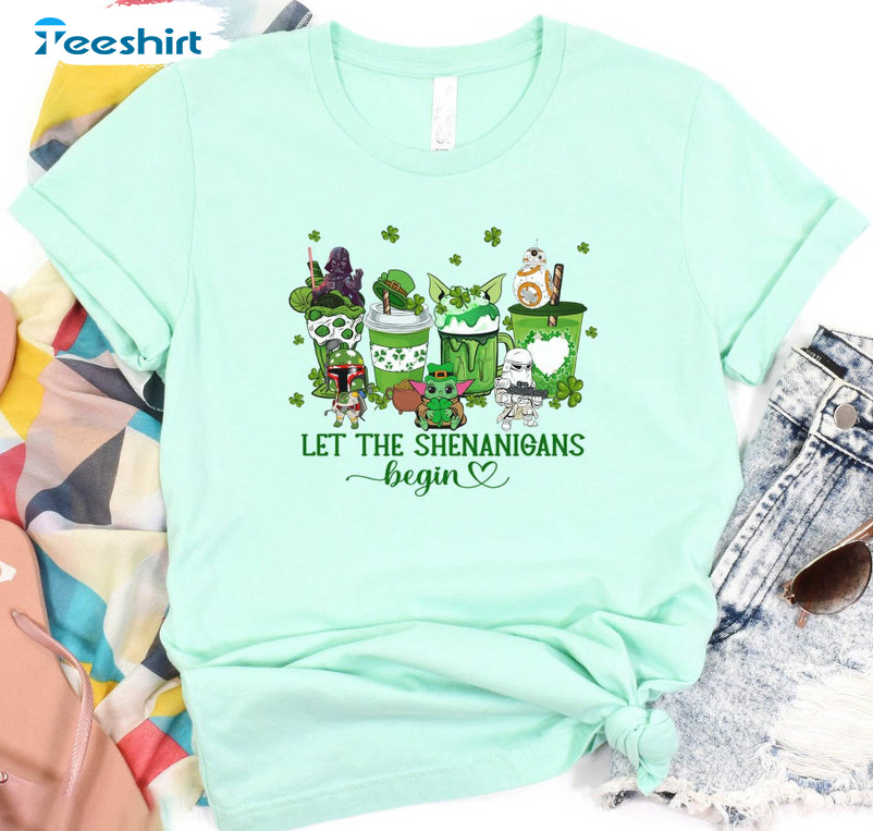 Let The Shenanigans Begin Star Wars Shirt, St. Patrick's Day Short Sleeve Crewneck