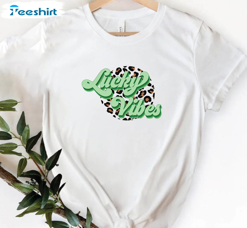 Cute Lucky Vibes Shirt, St Patricks Day Sweatshirt Unisex Hoodie