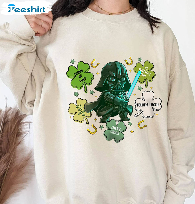 St Patrick's Day Darth Vader Cute Shirt, Darth Vader Lucky Short Sleeve Crewneck