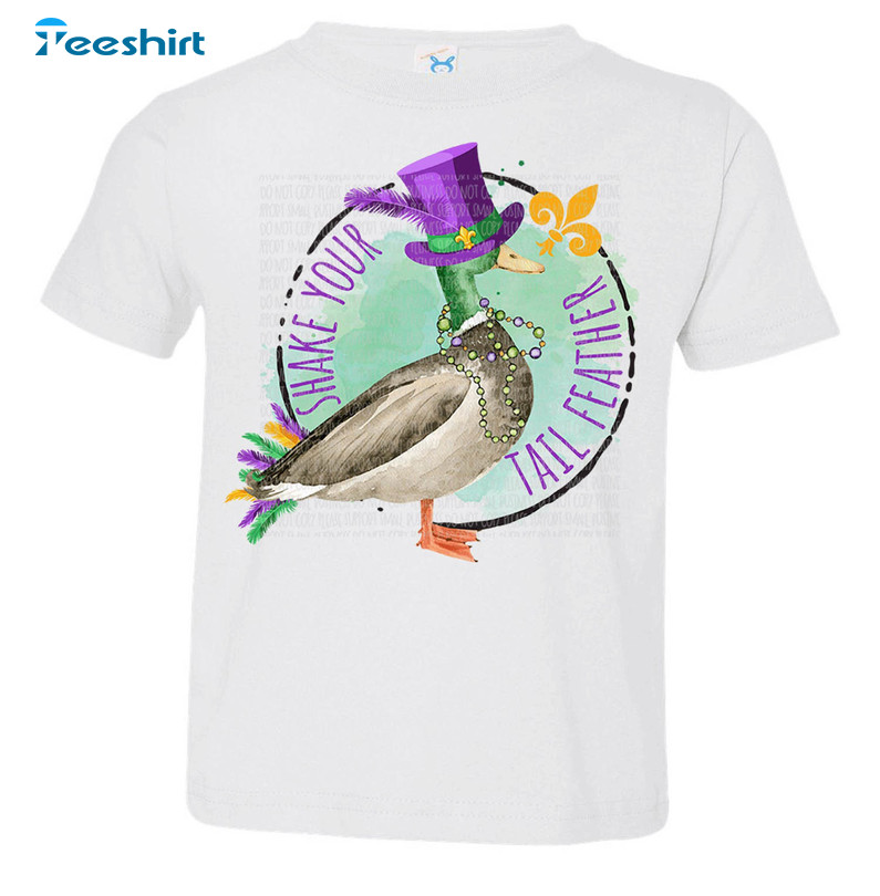 Shake Your Tail Feather Shirt, Mardi Gras Long Sleeve Unisex Hoodie