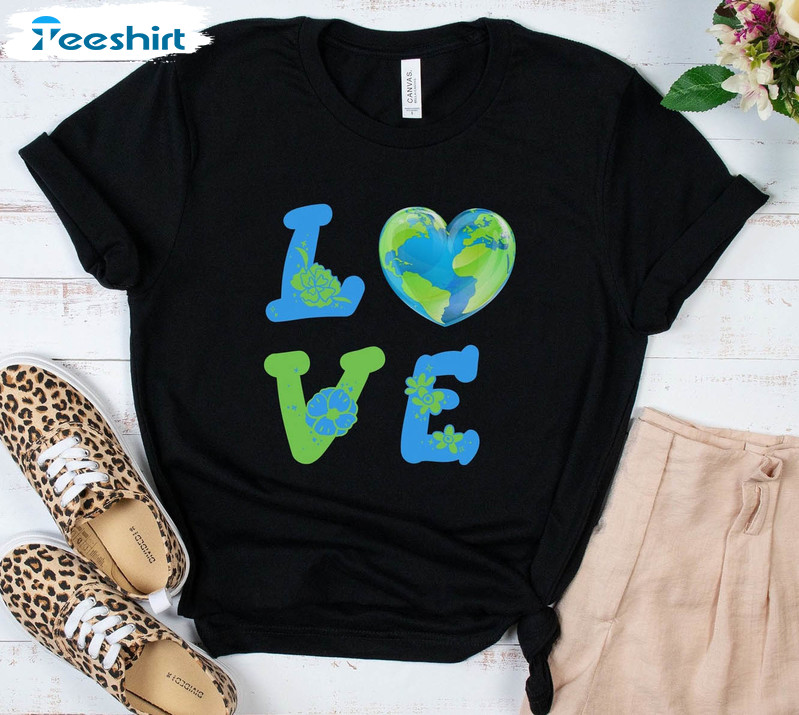 Earth Day Love Shirt, Planet Nature Activist Unisex Hoodie Short Sleeve